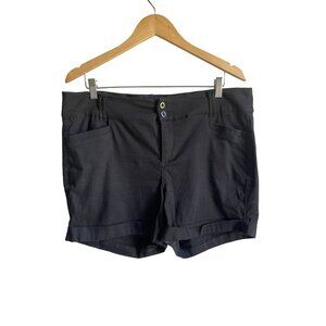 TORRID Size 18 Black Cotton Blend Shorts High Rise Cuffed